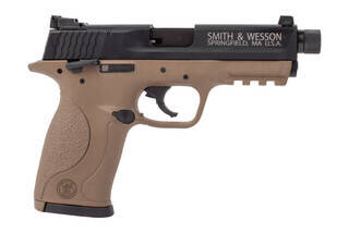 Smith and Wesson M&P 22lr pistol with fde frame